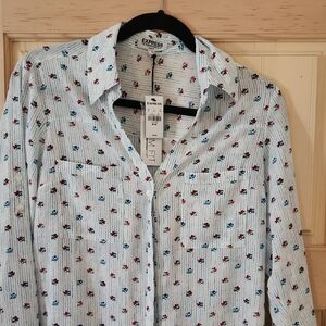 Express Womens  Floral Print Shirt - White